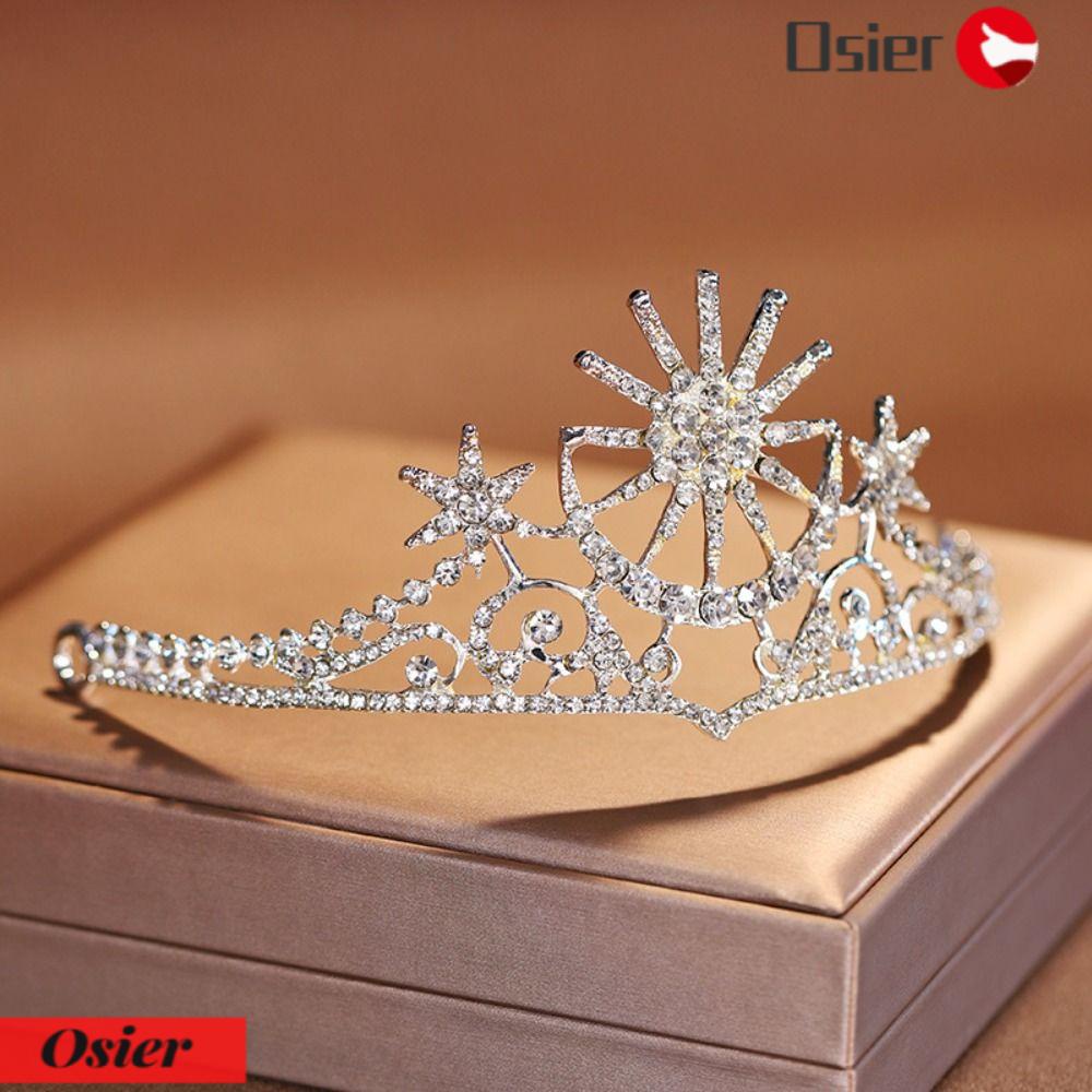 OSIER1 Băng Đô Cài Tóc Hình Vương Miện Có Đính Đá