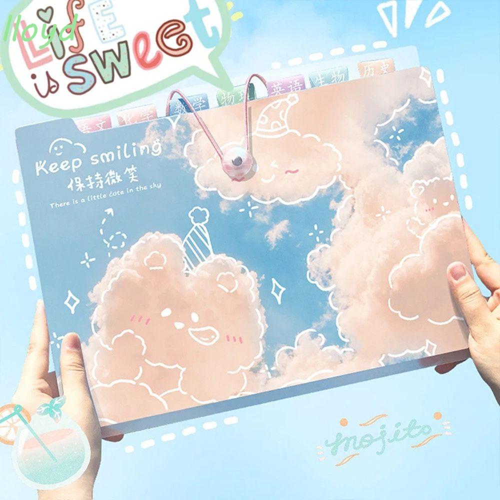 LLOYD Túi Đựng Tài Liệu Văn Phòng 5 / 8 / 12 Ngăn Bằng Nhựa Hình Đám Mây Dễ Thương