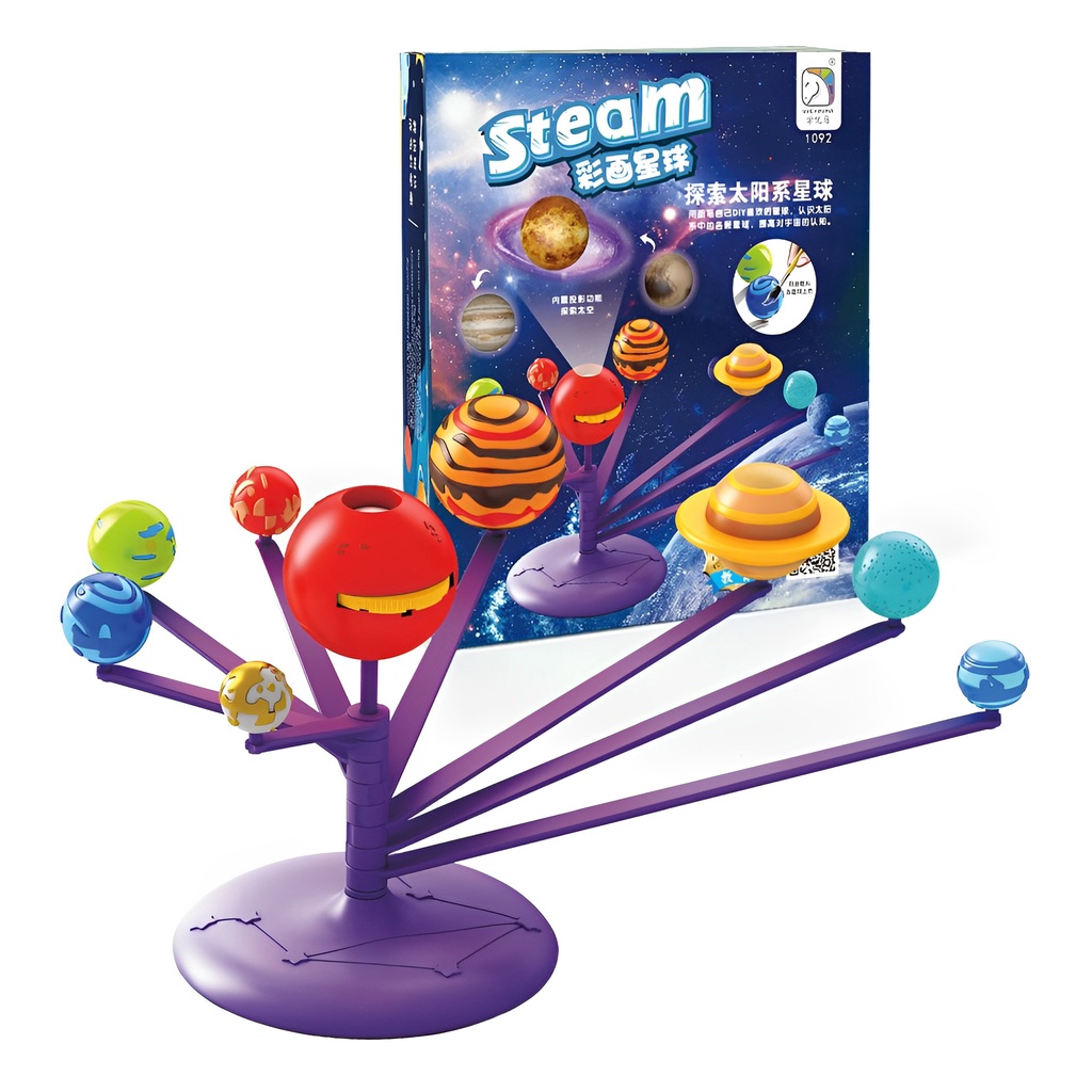 DIY SOLAR SYSTEM PROJECTOR SOUND VOICE STEAM KIDS TOY ASTRONOMY SCIENCE EDUCATIONAL PLANET MODEL