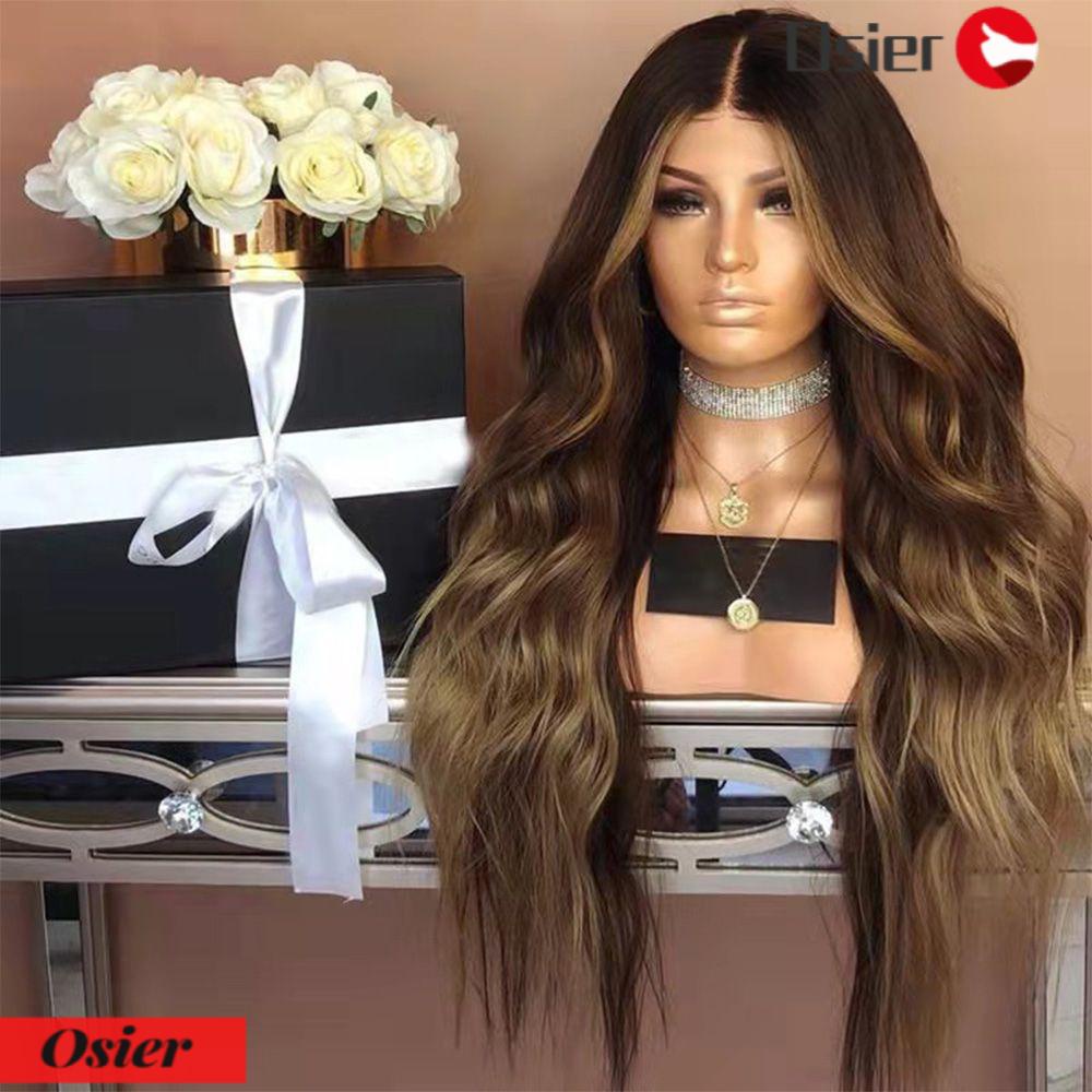 OSIER1 Bộ Tóc Giả Dài Xoăn Màu Đen Thời Trang Dành Cho Nữ