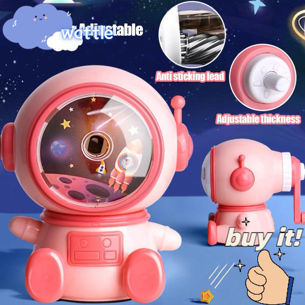 WATTLE Gọt Bút Chì Tự Động Chống Dính Hình Phi Hành Gia Hoạt Hình Sáng Tạo