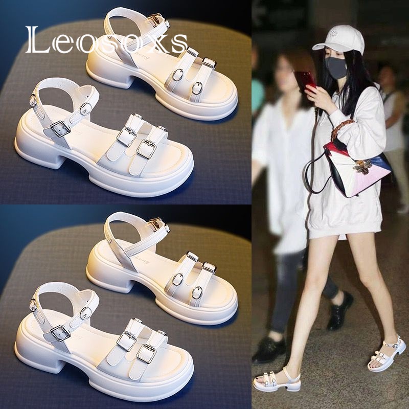 Leosoxs dép sandal nữ dép nữ dép bánh mì nữ dép bánh mì Chống Trượt 070608