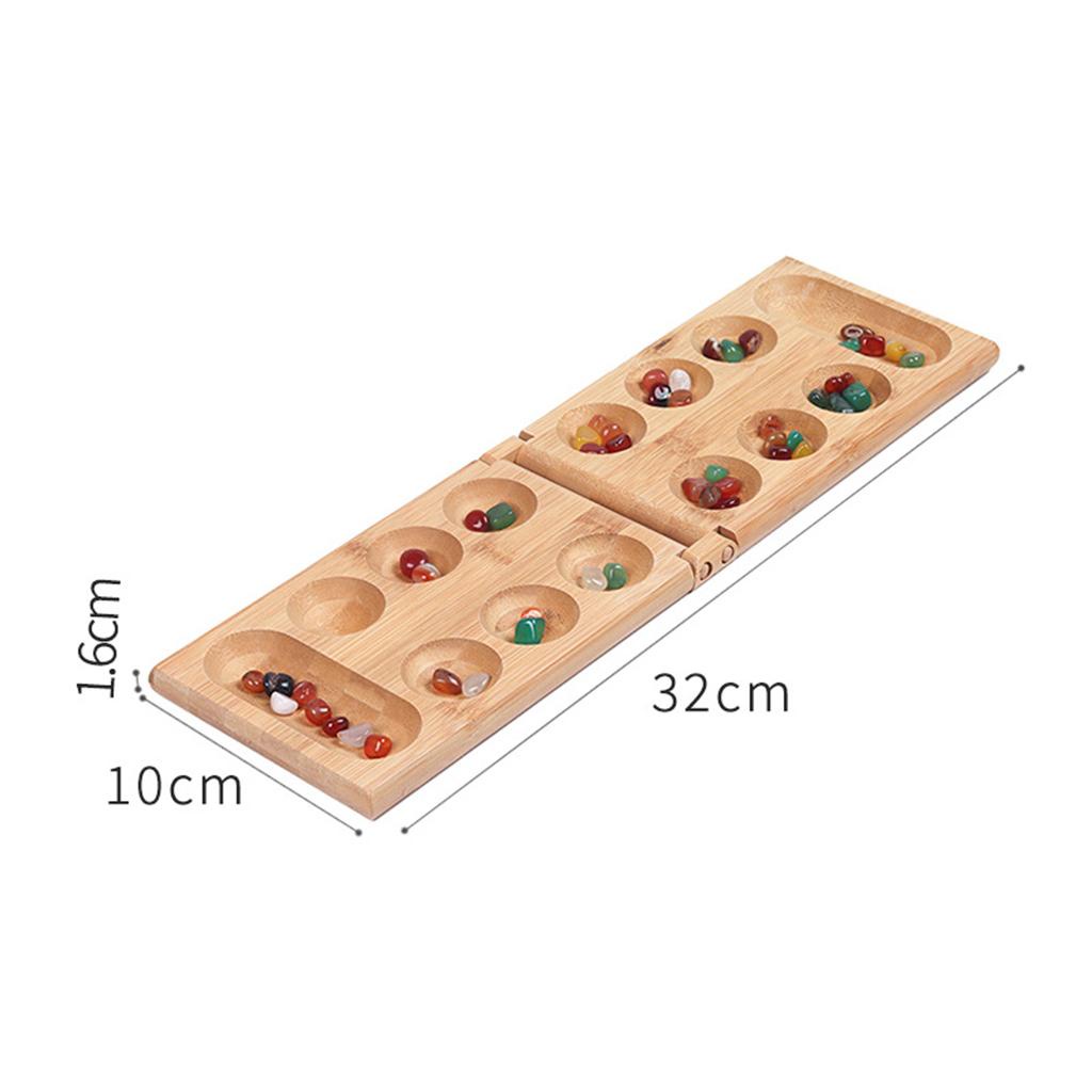 Bộ Trò Chơi Mancala Bằng Gỗ Nhiều Màu Sắc Có Thể Gấp Gọn Siêu Bền Cho Người Lớn Và Trẻ