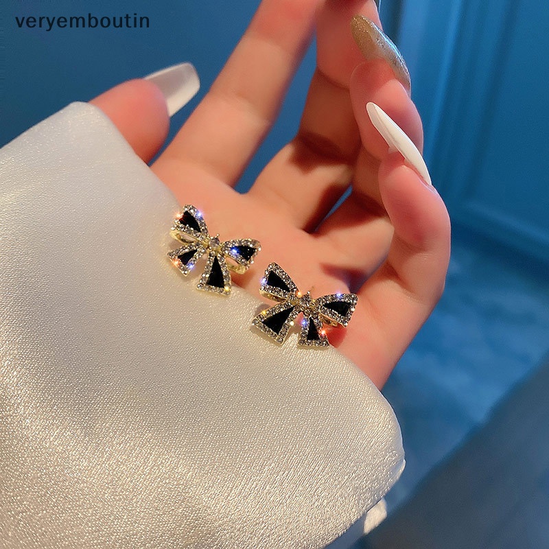 Bông Tai Hình Nơ Đính Đá Thời Trang Mới Cho Nữ