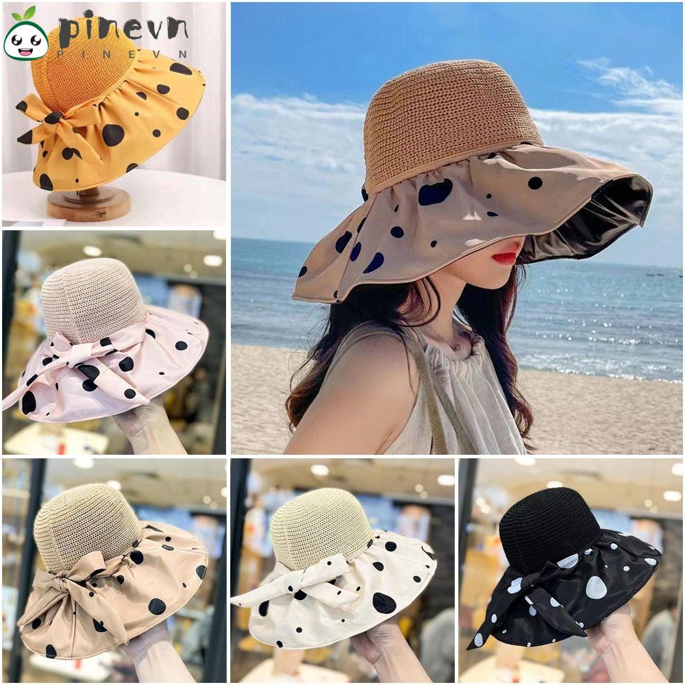 PINEVN Mũ Lưỡi Trai Hở Chóp Chống Tia UV In Họa Tiết Bươm Bướm Thời Trang Mùa Hè Xinh Xắn Cho Nữ