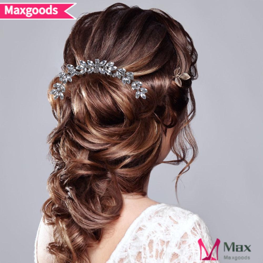 MAXG Lược Cài Tóc Cô Dâu Đính Đá Sang Trọng