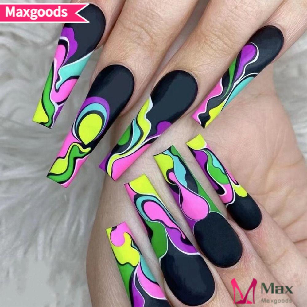 MAXG Bộ 24 Móng Tay Giả Che Phủ Toàn Diện Tháo Rời Được