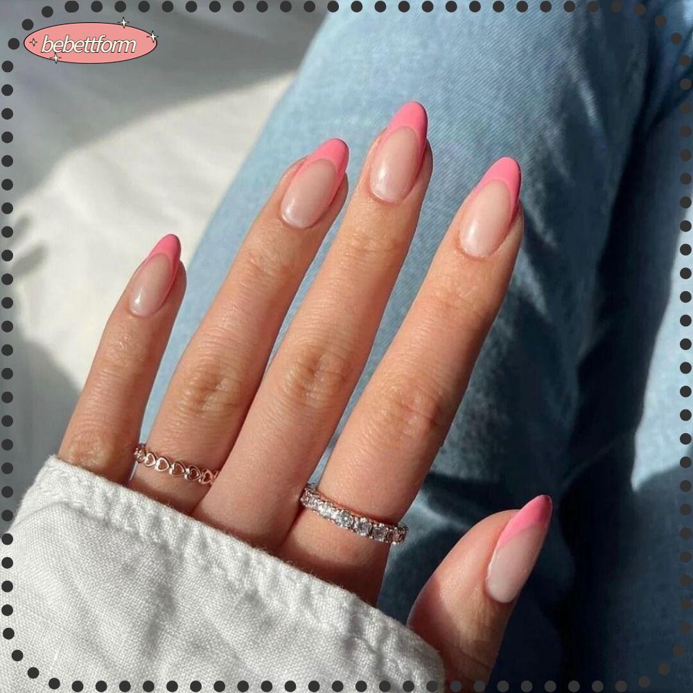BEBETTERM Móng Tay Giả Đầu Nhọn Có Độ Che Phủ Cao Thời Trang Cho Nữ