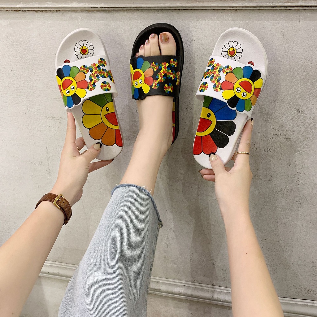 Hàng Có Sẵn Xăng đan Đế Mềm Hình Hoa Hướng Dương Thời Trang Mùa Hè Cho Nữ