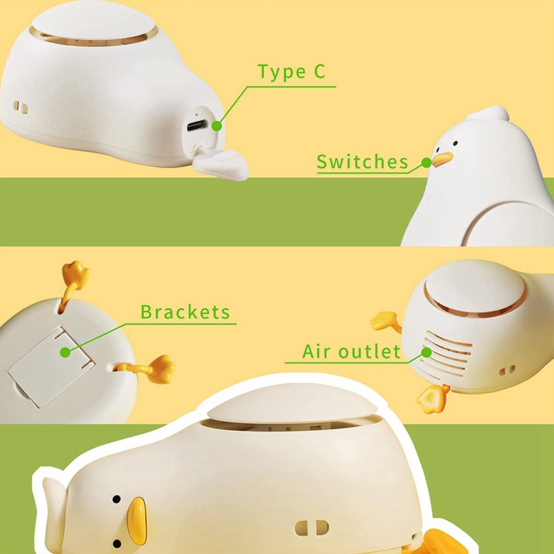 Quạt Làm Mát Đeo Cổ 3 Tốc Độ Gió Có Thể Điều Chỉnh Tốc Độ Kèm Dây Đeo