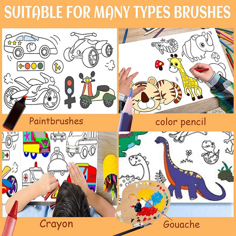 Bộ 5 Cuộn Giấy Vẽ Tranh 118X11.8 Inches Dành Cho Trẻ Em