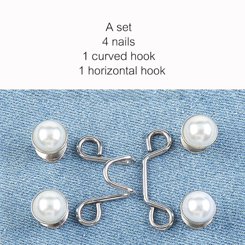 Ghim Cài Quần Jean Bằng Kim Loại Đính Ngọc Trai Nhân Tạo Có Thể Điều Chỉnh Và Tháo Rời Tiện Dụng