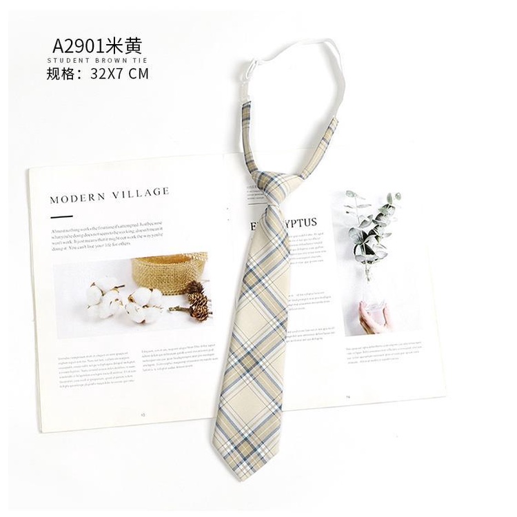 Cà Vạt Nơ Họa Tiết Sọc Caro Phong Cách Retro Nhật Bản