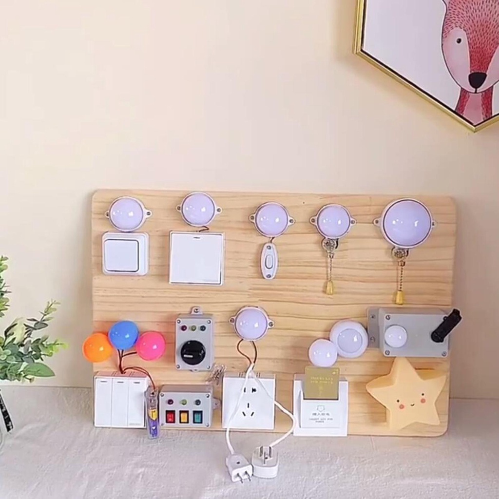 Đồ Chơi Bảng Điều Khiển Kỹ Năng Sống Có Đèn LED 3 + 3 Màu Sắc Dành Cho Trẻ Em