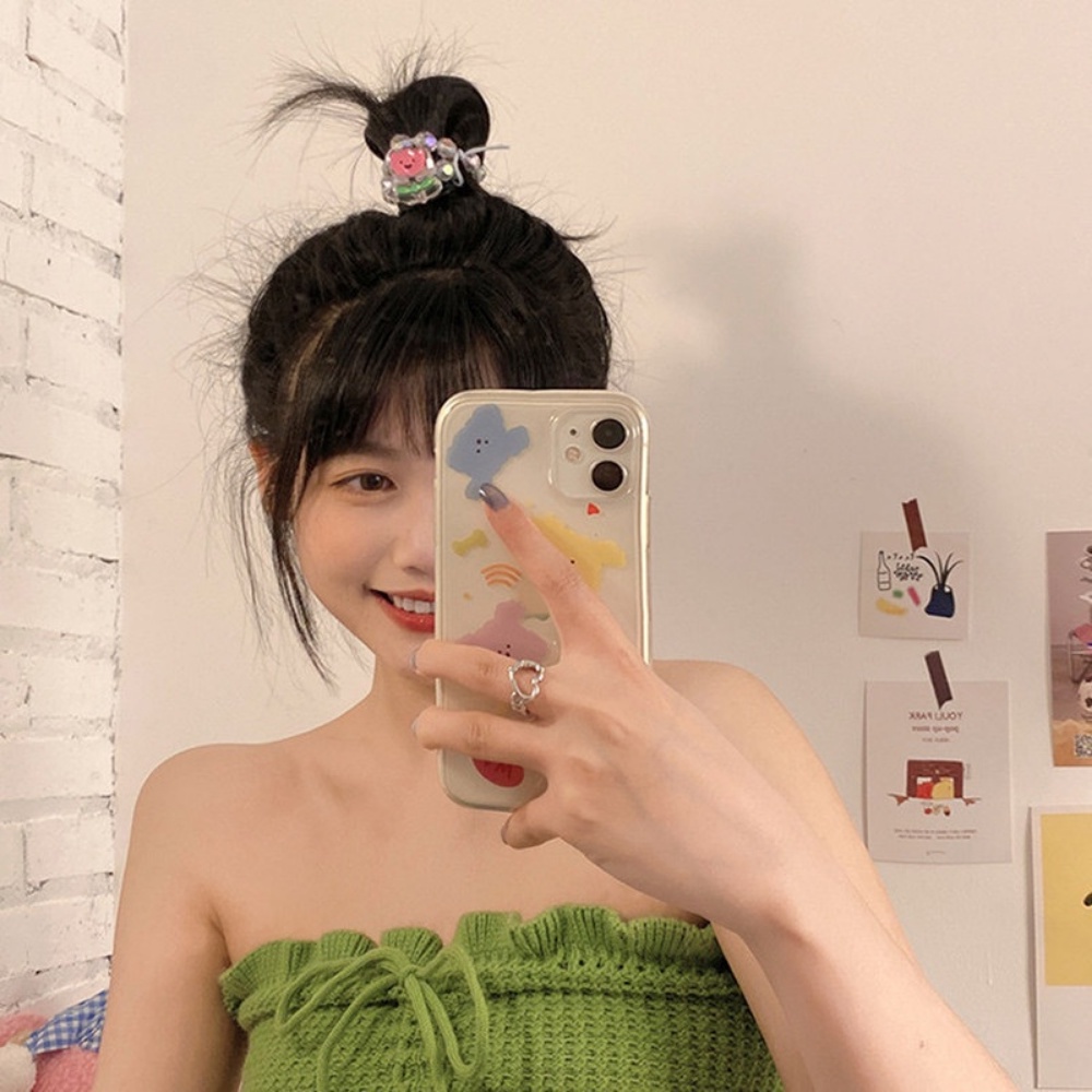 Dây Cột Tóc Co Giãn Đính Pha Lê Hình Thú Hoạt Hình Phong Cách Hàn Quốc Ula777