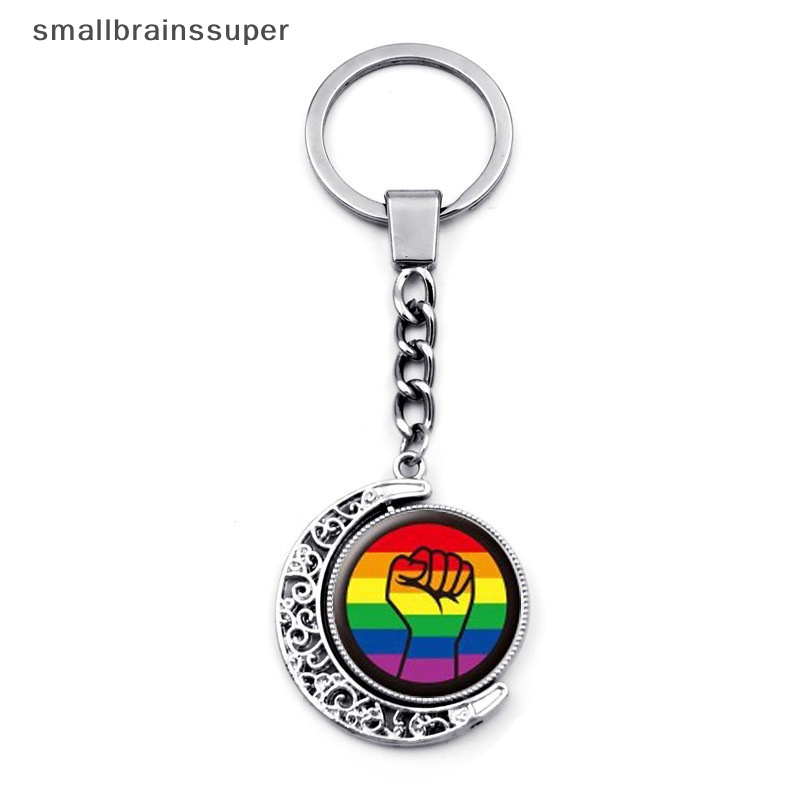 Smallbrainssuper Móc Chìa Khóa Hai Mặt 360 Độ Mặt Trăng Khuyết Thời Trang Dễ Phối Đồ SBS