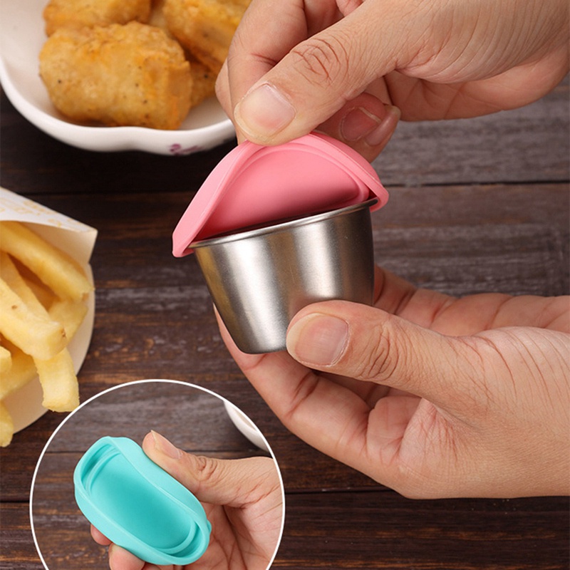 Bộ 6 Tô Lắc Làm Bánh Mì Bằng Thép Không Gỉ Nhiều Màu Sắc Có Nắp Chống Trượt