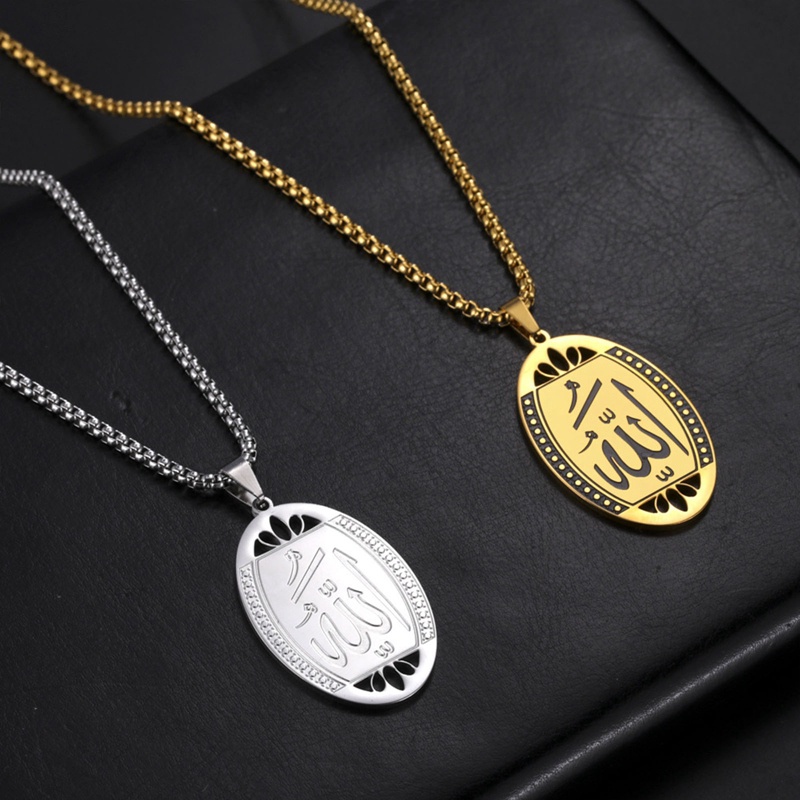 Ygt Vòng cổ Bằng Thép Không Gỉ Màu Vàng Đồng Phong Cách Hồi Giáo Ả Rập