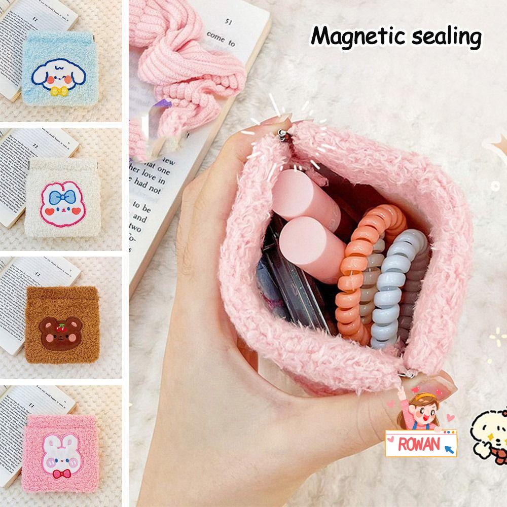 ROWANS Ví Đựng Mỹ Phẩm Mini Bằng Lông Nhung Dành Cho Nữ