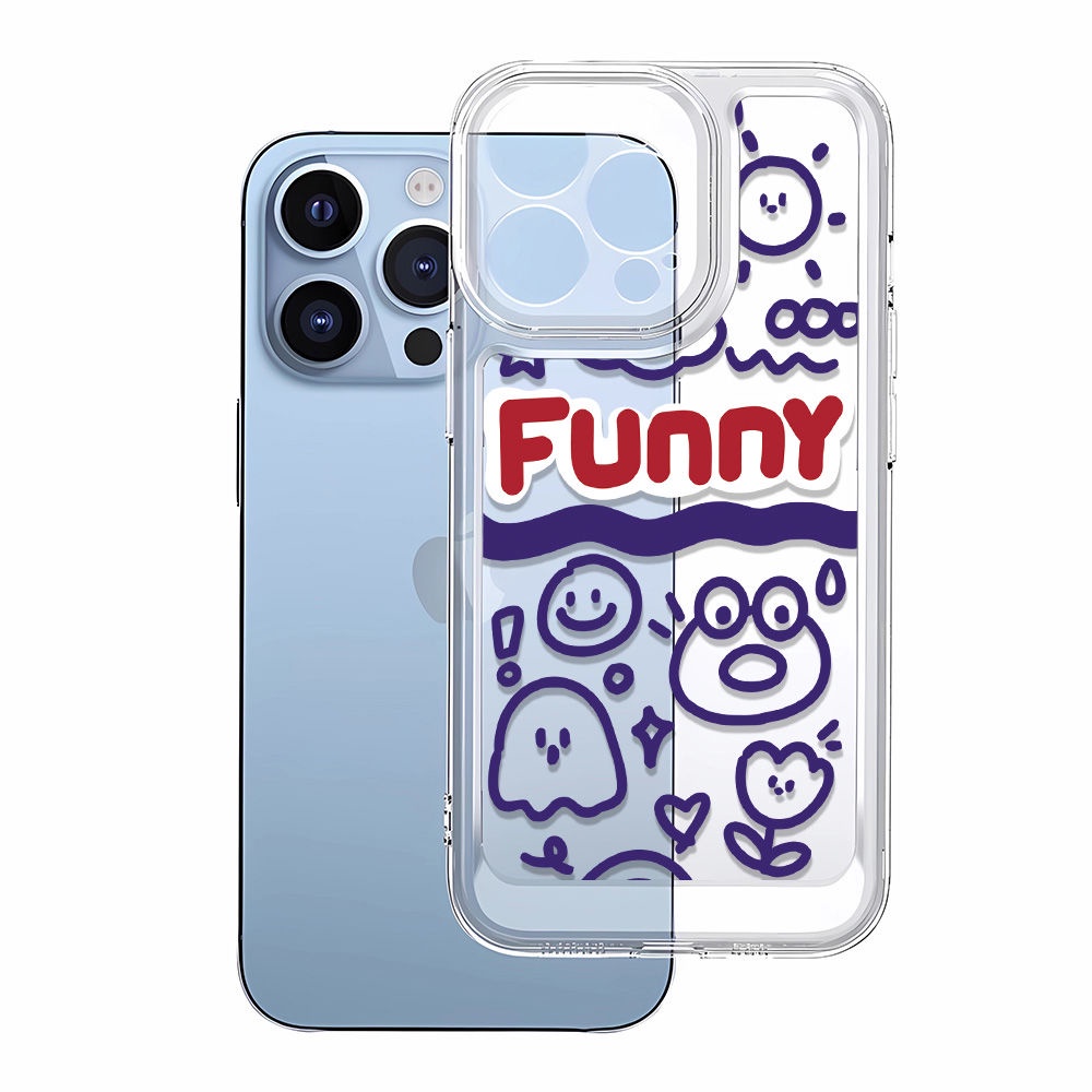 Ốp Điện Thoại Mềm Họa Tiết Hoạt Hình Graffiti Bảo Vệ Toàn Diện Cho Iphone 12 7 8p 11 13 14Promax XCF9