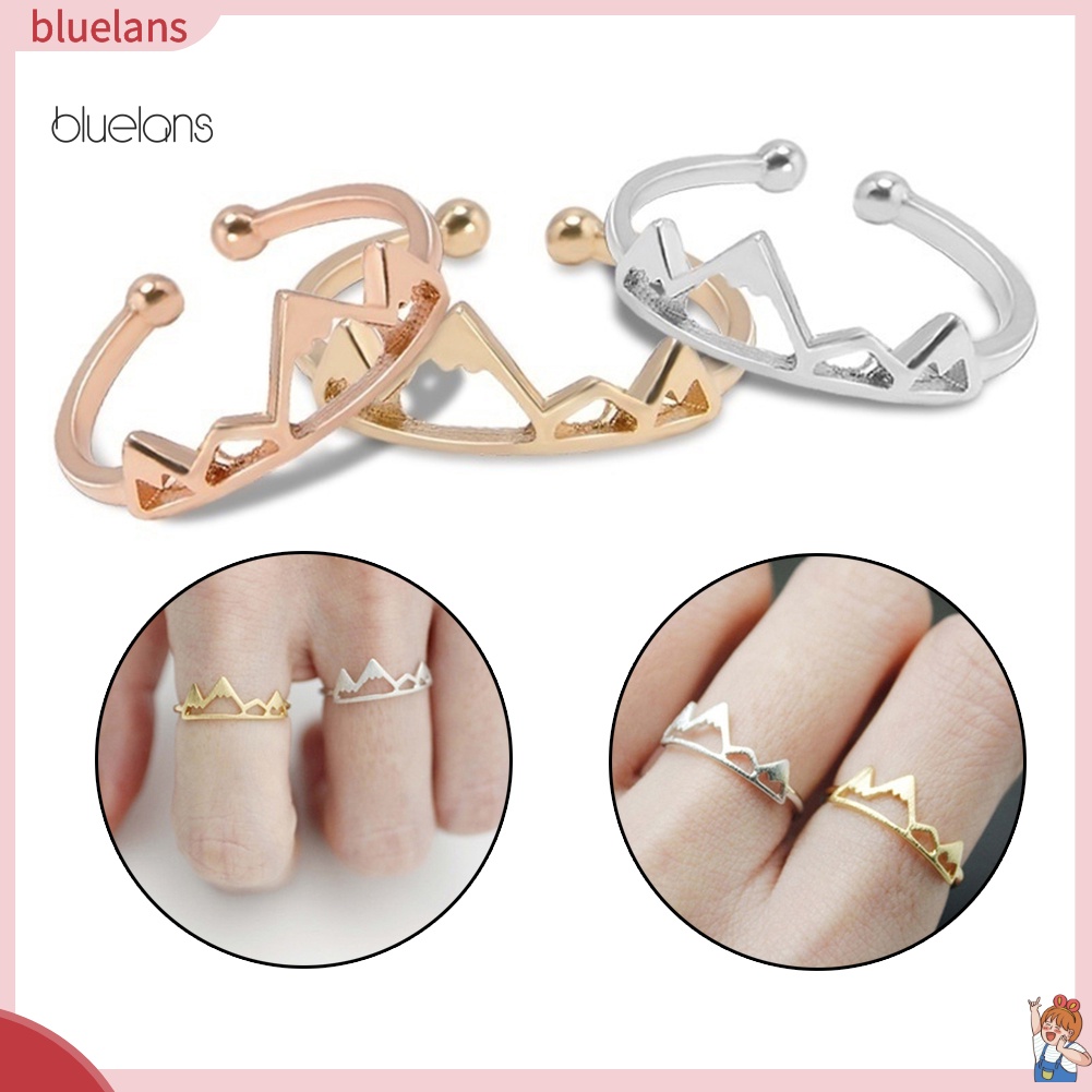 Nhẫn Hở Hình Ngọn Núi Tuyết Rỗng Độc Đáo Có Thể Điều Chỉnh Cho Nữ