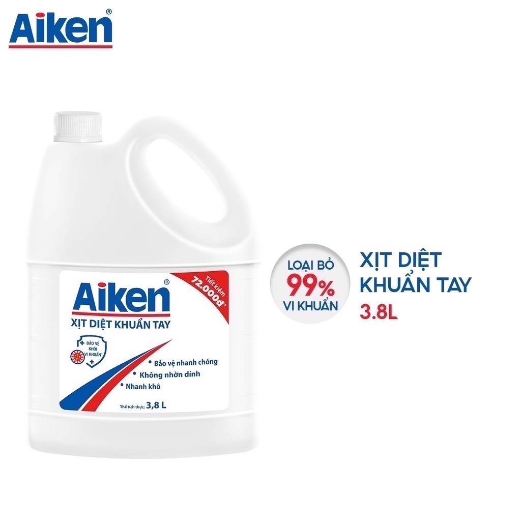Nước diệt khuẩn tay Aiken 3.8L