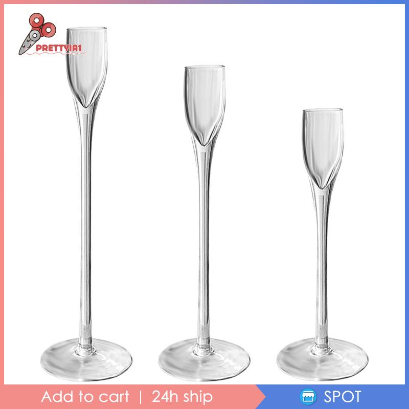 Bộ 3 Cây Nến Thủy Tinh Dùng Trang Trí Nhà Cửa Dịp Năm Mới