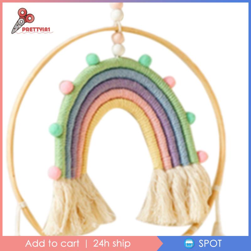 Thảm Macrame Treo Tường Trang Trí Phòng Khách Hình Cầu Vồng Nhiều Màu Hiện Đại