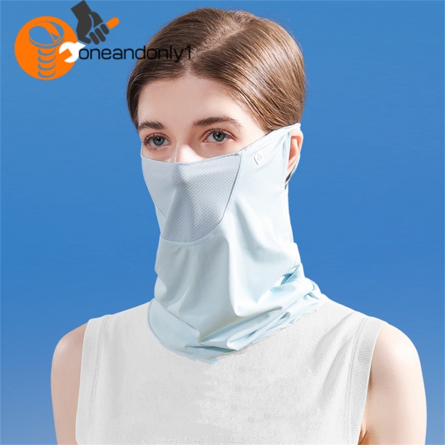 Khẩu Trang Chống Nắng Và Tia UV Bằng Lụa Lạnh Bảo Vệ Khuôn Mặt Dành Cho Bạn Nữ Khi Lái Xe