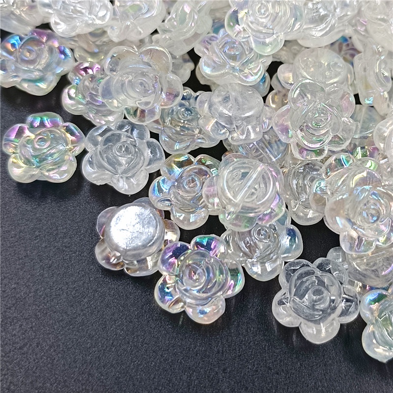 Bộ 20 Hạt Xỏ Lỗ Hình Hoa Bằng Acrylic Dùng Làm Trang Sức DIY