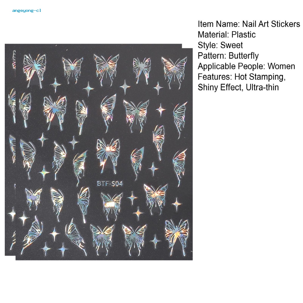 Set 2 Tờ Nhãn Dán Móng Tay Tạo Hiệu Ứng Lấp Lánh Siêu Mỏng Diy
