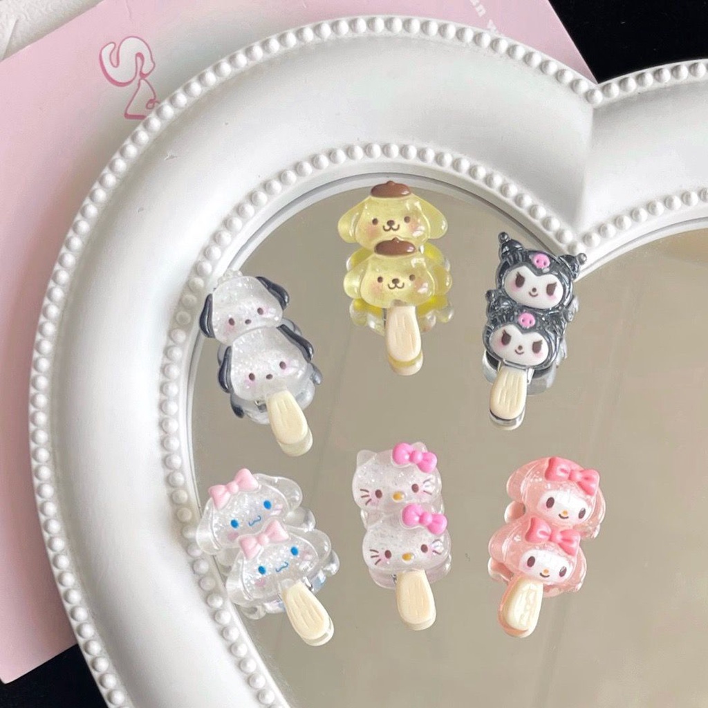 Sanrio Kẹp Tóc Mỏ Vịt Mini Phong Cách Kuromi Cinnamoroll Melody Nhật Bản Ngọt Ngào Cho Nữ