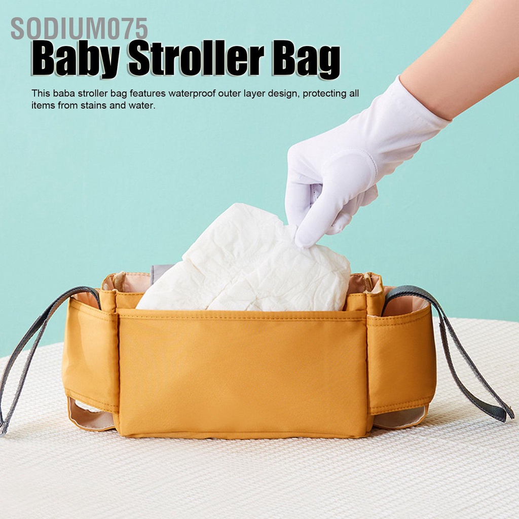 Sodium075 Túi Xe Đẩy Cho Bé Nylon Chống Thấm Nước Nhiều Ngăn Đơn Giản Antiwear Đựng Tã Caddy Cũi Treo Tường Bàn