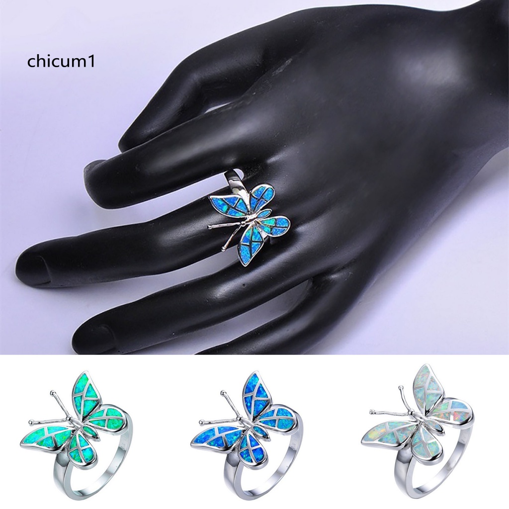 Nhẫn Hình Bướm Đính Đá Thanh Lịch Cho Nữ