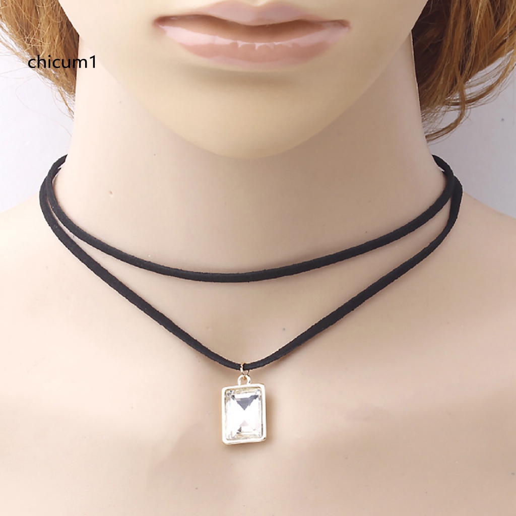 Vòng Cổ Choker Dây Đôi Bằng Nhung Đen Siêu Bền Thời Trang Dự Tiệc
