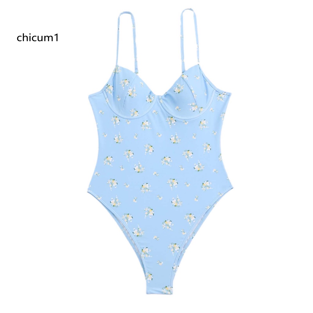 Đồ Bơi Một Mảnh Hở Lưng Họa Tiết Hoa Khô Thoáng Nhanh Cho Nữ