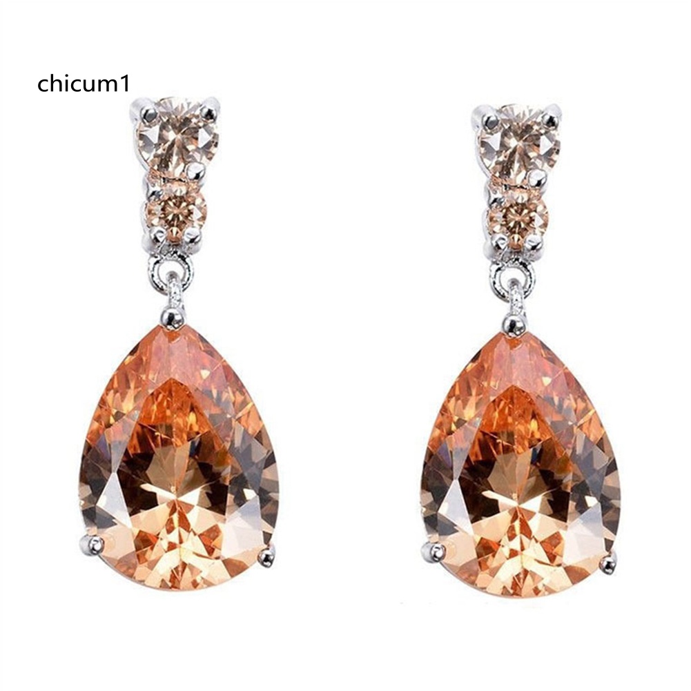 Khuyên Tai Giọt Nước Đính Đá Thời Trang