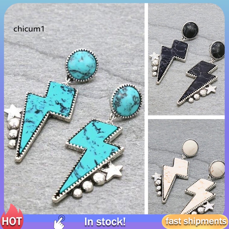 1 Cặp Bông Tai Xỏ Lỗ Họa Tiết Hình Học Phong Cách Bohemian Thời Trang Cho Nữ