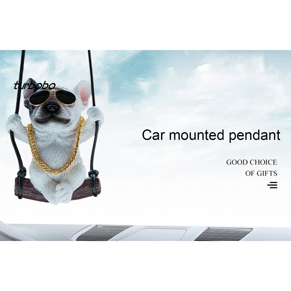 Phụ Kiện Treo Trang Trí Gương Chiếu Hậu Xe Hơi Hình Chó Bull / Pug Mini Bằng Nhựa Resin Dễ Thương