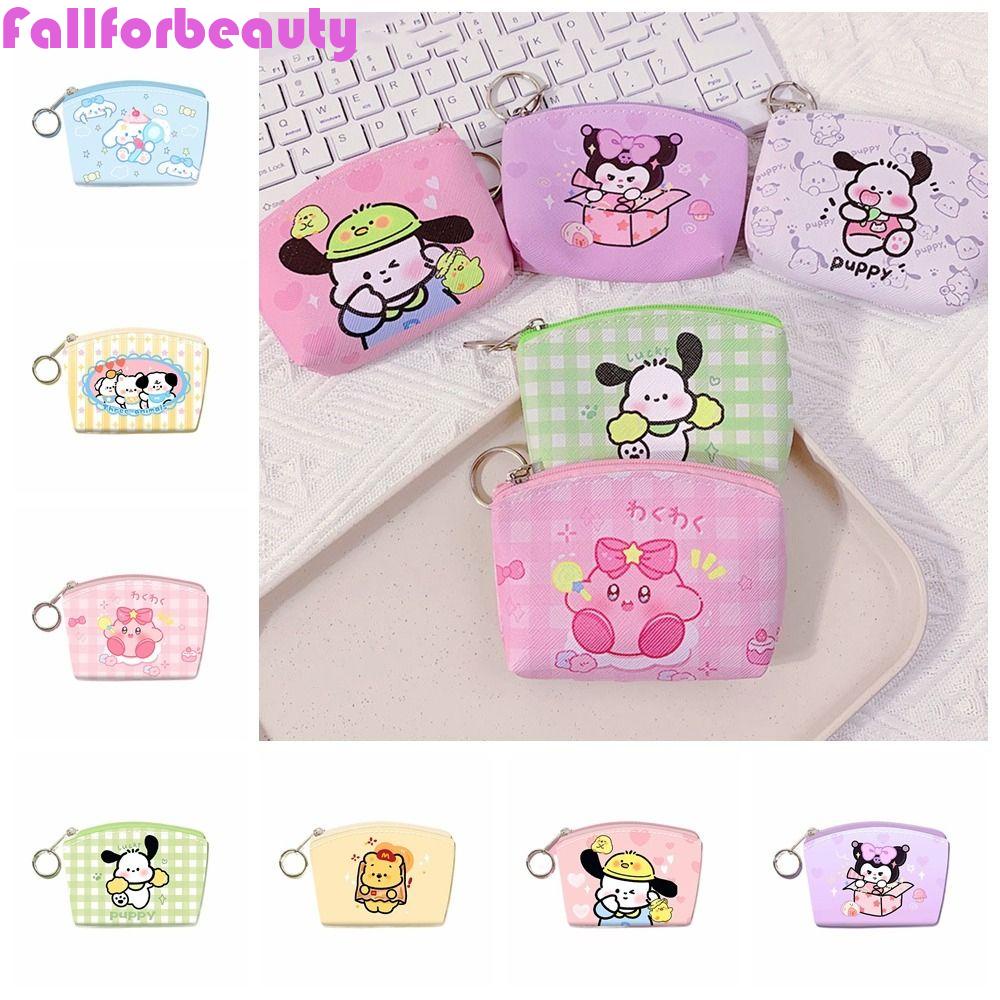 FALLFORBEAUTY Ví Đựng Tiền Xu Bằng Da PU Có Khóa Kéo Hình Melody Dễ Thương Cho Bé