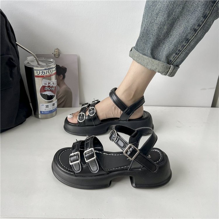 Giày Sandal Đế Mềm Dày Quai Ngang Thời Trang Dành Cho Nữ