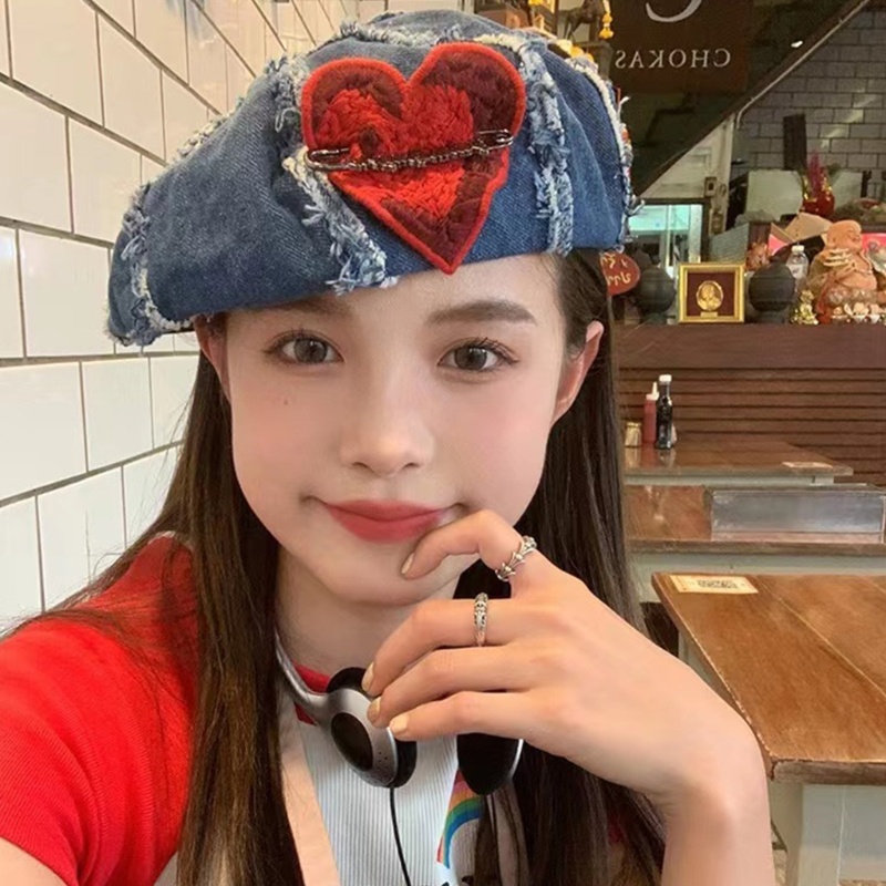 Mũ Beret Chống Gió Chống Nắng Hình Trái Tim Thời Trang Mùa Xuân Cho Nữ