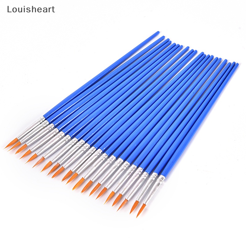 Set 10 Cọ Vẽ Màu Nước Đầu Tròn Bằng Nhựa Acrylic Louisheart Set 10 Cọ Vẽ Tranh Đầu Tròn Bằng Nylon Set 10 / 10 Khẩu Trang Rounn