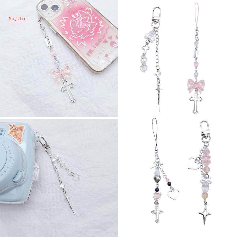 Mojito Móc Khóa Xỏ Hạt Trong Suốt Mặt Hình Nơ / Trái Tim Y2k Thời Trang Mùa Hè Cho Nữ