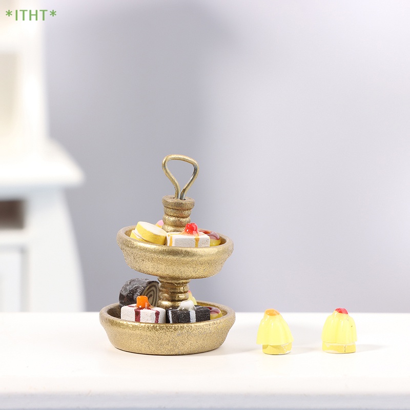 Khay Đựng Bánh Tráng Miệng Hai Tầng Trang Trí Nhà Búp Bê 1: 12 Mới