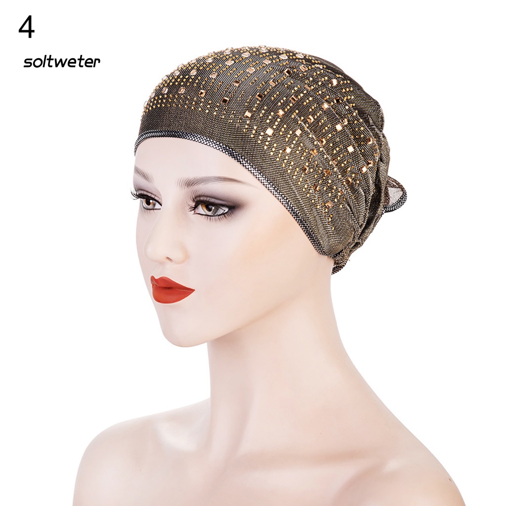 Mũ Beanie Trùm Đầu Màu Trơn Đính Hoa Lớn Gấp Gọn Được Phong Cách Dân Tộc