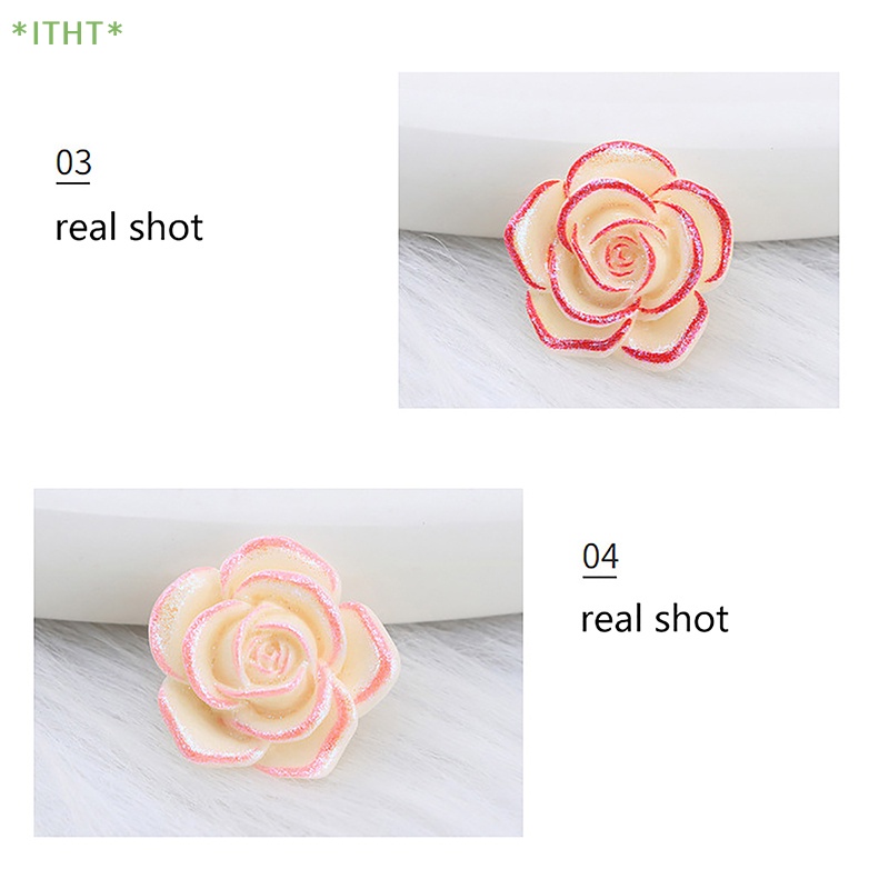 Bộ 5 Nút Áo Hình Hoa Hồng Bằng Resin Phát Quang Độc Đáo Mới