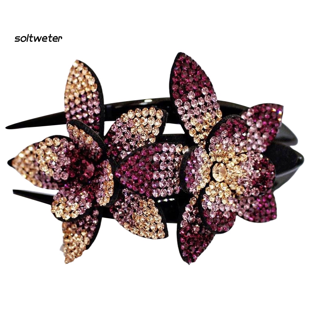 Kẹp Tóc Đính Đá Lấp Lánh Chống Trượt Tiện Dụng