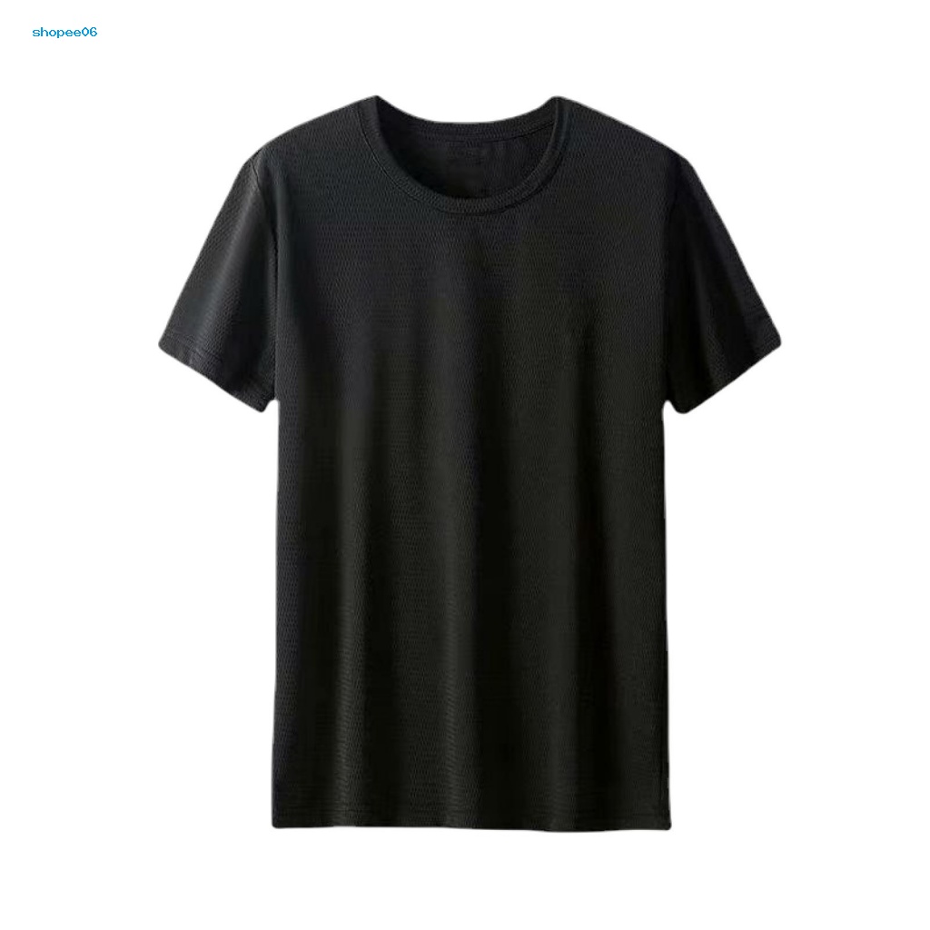 Áo Thun Cotton Tay Ngắn Cổ Tròn Phối Lưới Thoáng Khí Nhanh Khô Thời Trang Mùa Hè Cho Nam