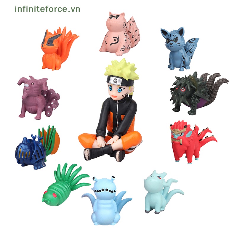 Bộ 11 Mô Hình Búp Bê Hành Động Naruto Và Đuôi Quái Vật Mini 5-8cm